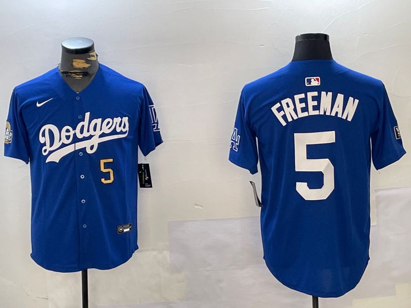 Men Los Angeles Dodgers #5 Freeman Blue Game 2024 Nike MLB Jersey style 11211->los angeles dodgers->MLB Jersey